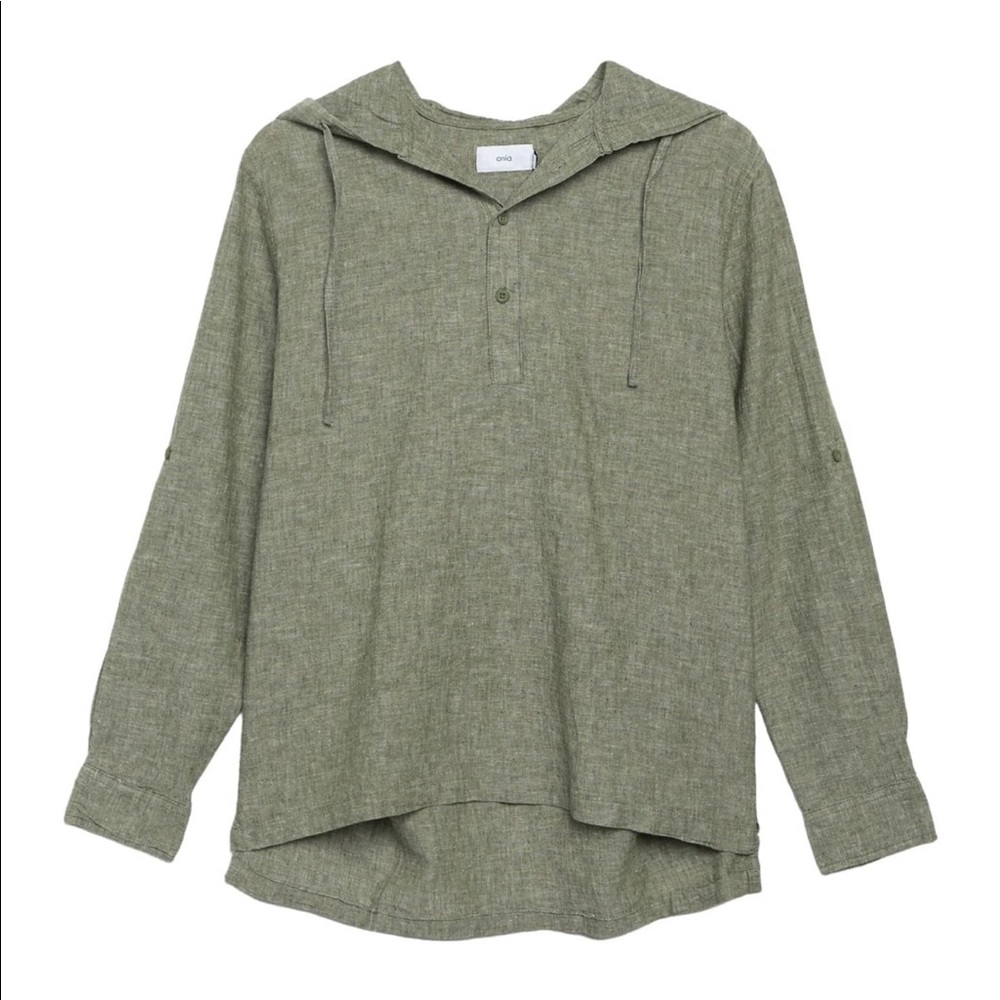 Onia Kai hooded linen shirt